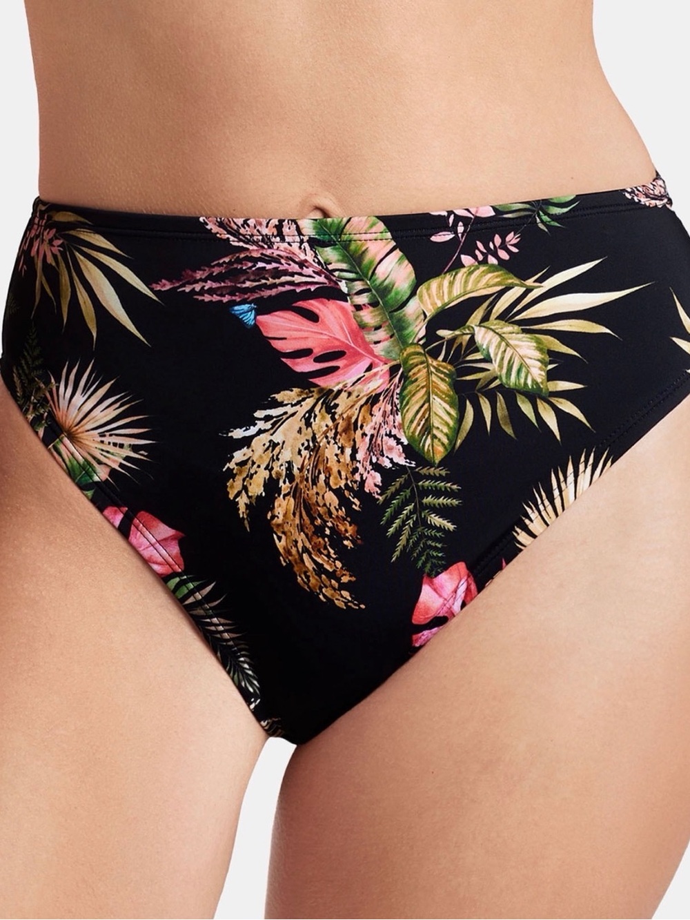 Beautiful High-Waist Tropical Bikini Bottom